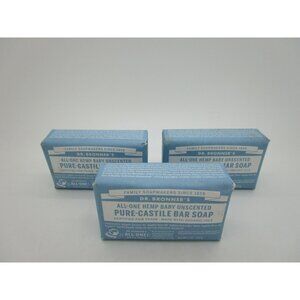 DR. BRONNER'S All-One Hamp Baby Unscented Pure Castile Bar Soap 5 oz - LOT OF 3